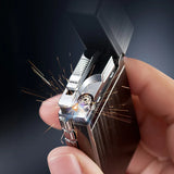 HULIANFU New  Loudly Gas Lighter Square Metal Sideslip Mini Lighters Flint Cigarette Lighters Smoking Accessories Gadgets for Men