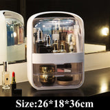 HULIANFU Large Capacity Makeup Organizer Cosmetic Storage Box Drawer Type Desktop Finishing Rack Dustproof Lipstick Beauty Mask Case