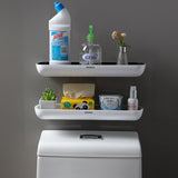 HULIANFU Wall-mounted Bathroom Shelf Toilet Storage Rack For Kitchen Storage Bath Organizer Household Bathroom Accessories Without Drill