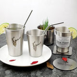 HULIANFU NorthernEurope Ins Industry Style 304 Stainless Steel Spray Paint Beer Cup Cold Water Drinks Cup Household Office Use Gargle Cup