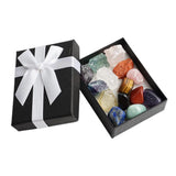 HULIANFU Natural Stone Crystal Gemstone Chakras Healing Quartz Mineral Ornament Home Decoration High Quality Gifts Box 14/10/8/7 PCS/Set