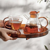 HULIANFU Tea Set Glass 500ml Teapot 200ml Cup Nordic Style Heat Resistant Drinkware