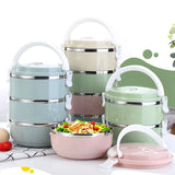 HULIANFU Multi-Layer Stainless Steel  Lunch Box Food Portable Thermal  Lunchbox Picnic Office Kids  Workers School Japanese Bento