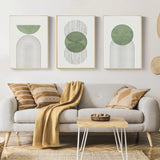 HULIANFU Modern Green Geometric Abstract Line Wall Art Canvas Painting Nordic Posters And Prints Wall Pictures For Living Room Home Decor