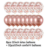 HULIANFU Rose Gold Wedding Birthday Party Balloons Happy Birthday Letter Foil Balloon Baby Shower Anniversary Event Party Decor Supplies