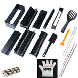 HULIANFU IYouNice 11Pcs/Set Sushi Maker Equipment Kit,Japanese Rice Ball Cake Roll Mold Sushi Multifunctional Mould Making Sushi Tools