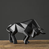 HULIANFU Resin Bull Sculpture Bull Statue Animal Nordic Decoration Home Decor Tabletop Statues Bulls Figurines Office Cabinet Bookshelf