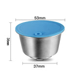 HULIANFU Refillable STAINLESS STEEL Metal Reusable Dolce Gusto Capsule Silicone Cover Dolci Gusto Coffee Machine Coffee Spoon with Clip