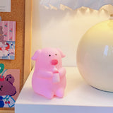 HULIANFU W&amp;G Kawaii Night Light Cartoon Creative Night Light Unplugged Bunny Decoration Bedroom Bedside Lamp Desk Lamp Home Decoration