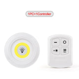 HULIANFU LED Light COB Under Cabinet Light Night Light Wireless Remote Control Dimmable Wardrobe Lamp 3W Super Bright Closet Lighting