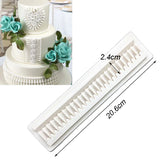 HULIANFU Pearl Rope Wave Flower Gemstone Shape Cake Side Lace Silicone Sugarcraft Mold Fondant Cake Decorating Tools