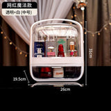 HULIANFU Large Capacity Makeup Organizer Cosmetic Storage Box Drawer Type Desktop Finishing Rack Dustproof Lipstick Beauty Mask Case