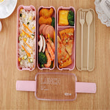 HULIANFU Kitchen 900ml Microwave Lunch Box Wheat Straw Dinnerware Food Storage Container Children Kids School Office Portable Bento Box
