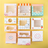 HULIANFU StoBag 5pcs Egg Yolk Crisp Cookie Baking Packing Box Donuts Chocolate Gift Clear Window Birthday Christmas Event &amp; Party Favors