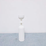 HULIANFU White Black Wooden Candle Holder Nice Minimalist Geometric Beech Shaped Candle Art Decoration Candle Seat