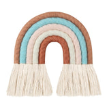 HULIANFU Lines Macrame Rainbow Hanging Ornament DIY Rope Handmade Woven Wall Decor Baby Girls Room Decor Home Nursery Decor