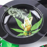 HULIANFU Metal Tobacco Herb Rolling Tray Cigarette Paper Rolling Tray Plate Cigar Cigarette Ashtray Discs for Smoke Cigarette Ash Trays