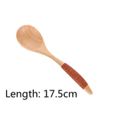 HULIANFU Natural Wooden Spoon &amp; Fork Dinner Kit Rice Soups Utensil Cereal Handmade  Home Tableware Dinnerware Cutlery For Kicthen