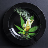 HULIANFU Metal Tobacco Herb Rolling Tray Cigarette Paper Rolling Tray Plate Cigar Cigarette Ashtray Discs for Smoke Cigarette Ash Trays
