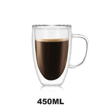 HULIANFU JANKNG Heat-Resistant Double Wall Glass Cup Beer Coffee Cup Set Handmade Beer Tumbler Mug Tea Whiskey Mugs Transparent Drinkware