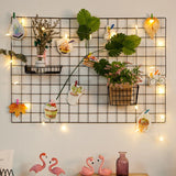 HULIANFU Nordic Home Wall Decoration Iron Grid Decor Photo Frame Postcards DIY Wall Art Display Mesh Storage Shelf Organizer Rack Holder