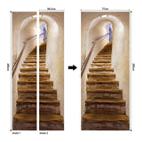 HULIANFU 2023 77x200cm Door Stickers Eco-Friendly 3D Stairway Egyptian Pharaoh Light Shadow Corridor Pattern Home Decor Bedroom Wallpaper