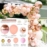 HULIANFU Rose Apricot Balloon Garland Arch Kit Wedding Birthday Party Decoration Kids Confetti Latex Balloons Baby Shower Decor Baloon