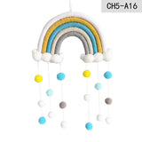 HULIANFU Nordic Cloud Rainbow Raindrop Wall Hangings Decoration For Kid Girls Bedroom Hanging Pendant Baby Bed Tent Hanging Toy Pendant