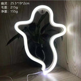 HULIANFU Night Ligh USB Powered Banana Cactus Pineapple Coconut Tree Love Popsicle Hello Rose Led Backplane Neon Lights for Bedroom Decor