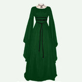 Medieval Renaissance Court Cosplay Viking Gothic Halloween Costume Women Dress Bandage Slim Retro Irregular Vintage Vestido