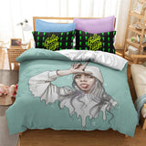 HULIANFU Popular Billie Pattern Duvet Cover Set Pillowcase Printed Bedding Set Single Double Twin Full Queen King Size for Bedroom Decor