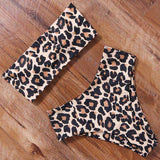 Sexy Animal Printed Bathing Suit Female Push Up Bikini High Waisted Swimsuit Bandage Bikinis Bandeau Swimwear Women Biquini