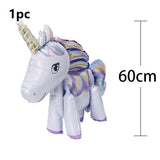 HULIANFU Unicorn Balloon Decoration Happy Birthday Party Supplies Foil Letter Balloon Globos Balony Banner Streamer Baby Shower Balloons