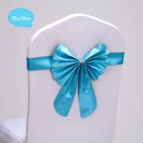 HULIANFU Wedding Ceremony Decor 10 Pieces Red Blue Already Bow Tie Hotel Banquet Chair Sash Band Conference Event Birthday Party Favor
