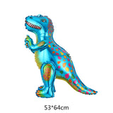 HULIANFU Large 4D Walking Dinosaur Foil Balloons Jungle Animal Boys Birthday Party Decors Jurassic  Standind Dragon Kids Toys Air Globos