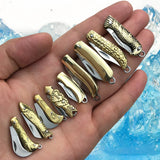 HULIANFU Mini Pocket Knife Folding Brass Keychain Pendant Cleaver Blade Cutter Tool Gift