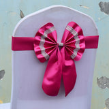 HULIANFU Royal Chair Sashes Set Flower Free Fasten Bowknot Celebration Adjustable Birthday Bow Cover Wedding-celebration Multi-color
