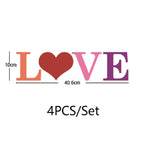 HULIANFU Room Decor Decorative Mirrors Wall Stickers Letter LOVE DIY Aesthetic Mirror Stickers For Living Room Espejos Decorativos
