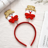 HULIANFU 2023 Red Christmas Hair Band Cartoon Santa Claus Snowman Antlers Headband Merry Christmas Decor Adult Kids Naviidad Gifts Noel Toys