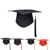 HULIANFU NEW High Quality Adult Bachelor Graduation Caps With Tassels University Bachelors Master Doctor Academic Hat Mortar Board