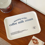 HULIANFU Korean Style Niche Coffee Shop Letter Melamine Tray Simple Breakfast Plate Fruit Coffee Bread Cup Tray Desktop Storage Tray