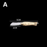 HULIANFU Mini Pocket Knife Folding Brass Keychain Pendant Cleaver Blade Cutter Tool Gift