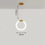HULIANFU Nordic creative LED Pendant lamp 360 ° glow Bedroom Bedside Art Single Head lamp Postmodern Hanging light Luxury Circular lamp