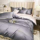 HULIANFU OLOEY 60S long-staple cotton Bedding Set Egyptian Solid color embroidery Bed set Duvet Cover Bed Sheet spread Fit sheet bed set