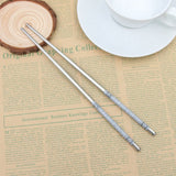 HULIANFU Stainless Steel Chopsticks Tableware Portable Reusable Blue Porcelain Patters Food Sticks Chopsticks Kitchen Dishes for Sushi