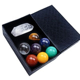 HULIANFU Natural Stone Crystal Gemstone Chakras Healing Quartz Mineral Ornament Home Decoration High Quality Gifts Box 14/10/8/7 PCS/Set