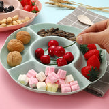 HULIANFU Multi-function Plastic Fruit Plate Dessert Tray Plate Snack Dish 6 Compartments High Quality