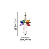 HULIANFU Modern Rainbow Crystal Angel Chakra Suncatcher Charm Window Door Wind Chimes Living Room Hanging Decorations Car Pendant