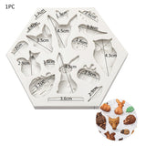HULIANFU Jungle Safari Animal Silicone Cake Mould 3D Safari Animal Shape Fondant Cake Mousse Baking Mold for Birhtday Party Baby Shower