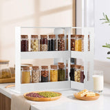 HULIANFU Rotating Storage Rack Kitchen Organizer Spice Storage Rack Cabinet Holder Multifunctional Makeup Storage Bathroom Trolley